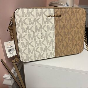 Michael Kors jet set purse, camel multi multicolor, Crossbody